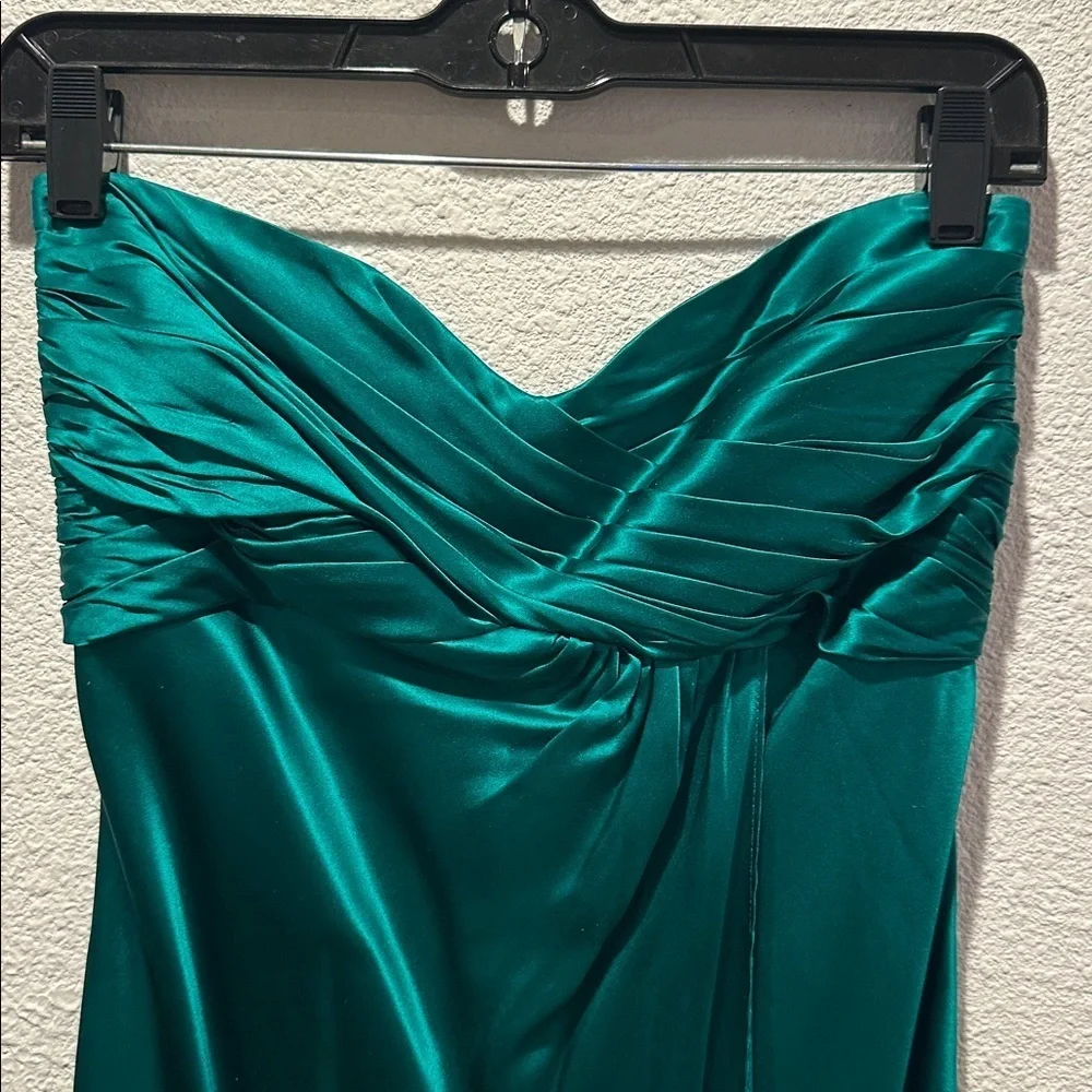 Banana Republic Strapless Dress in Teal 100% Silk - Picture 3 of 7
